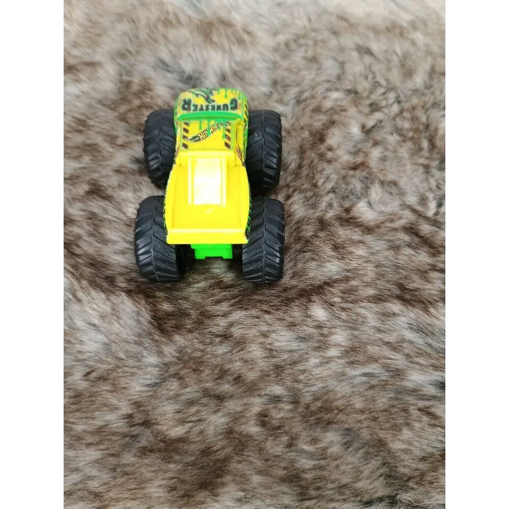 Miniature Gunkster Monster Truck Toy Vibrant Green & Yellow Sturdy Plastic Build